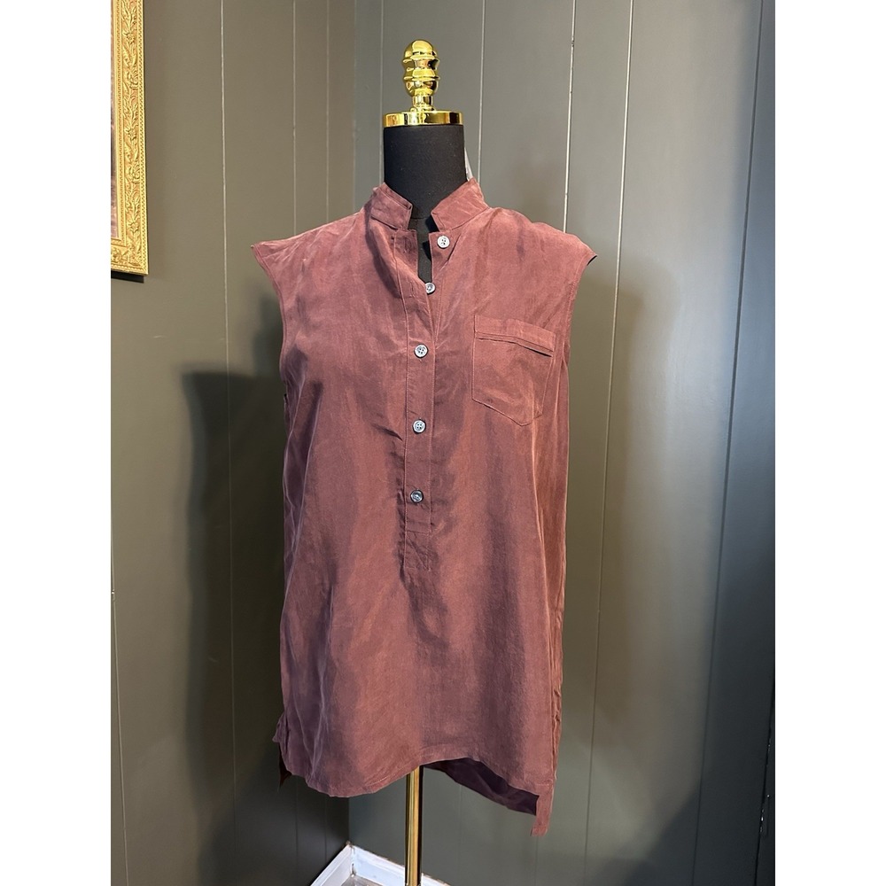 The Limited NWT Chocolate Brown Silk Sleeveless Tank Minimal Y2K 90s